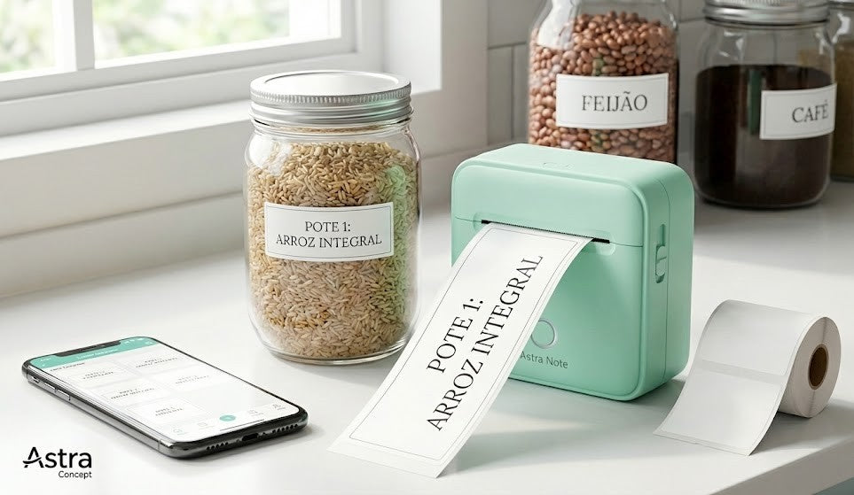 Impressora Térmica Portátil Astra Note | Bluetooth, Sem Tinta e Adesiva