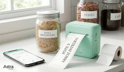 Impressora Térmica Portátil Astra Note | Bluetooth, Sem Tinta e Adesiva