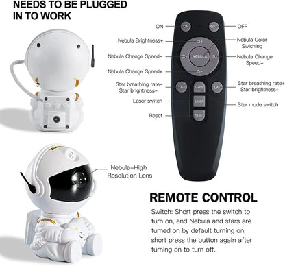 Astra Nebula Pro | Projetor Astronauta de Galáxias & Estrelas (360°)