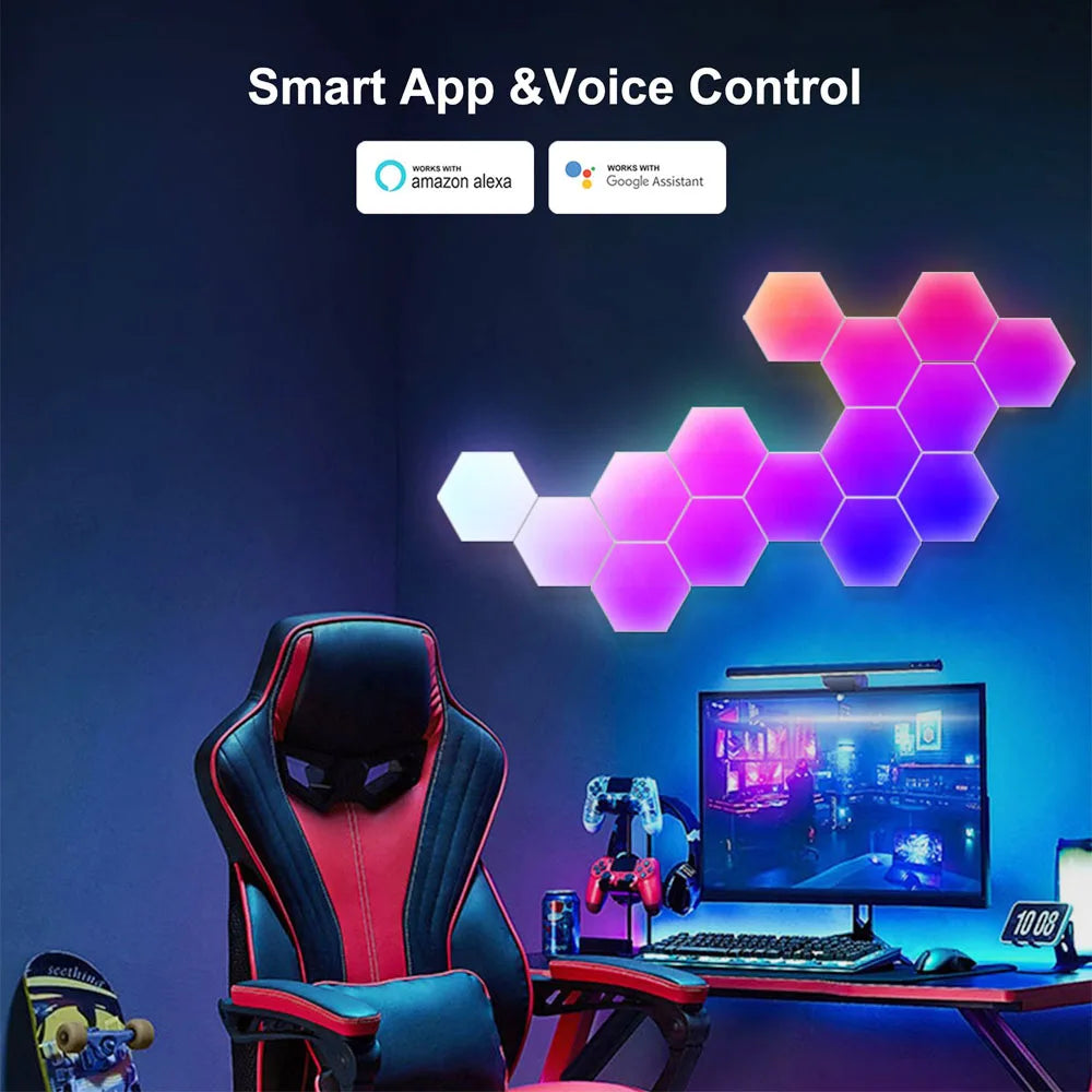 Astra HexaGlow | Painéis de LED Inteligentes RGB-IC & Tuya Smart WiFi